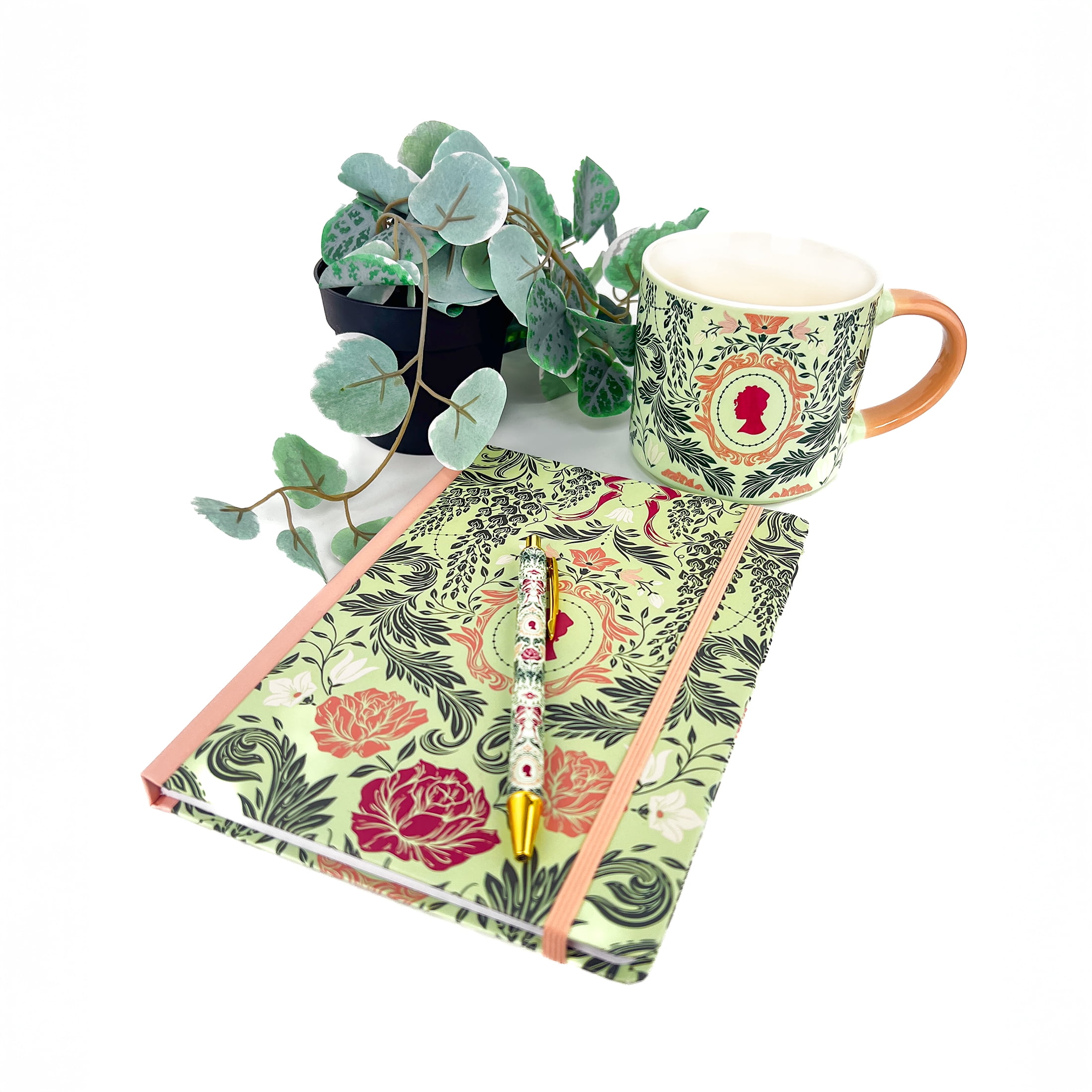 Bridgerton, Notebook with Pen and Ceramic Mug Set, Tea Keep a Note, Official Netflix Collection