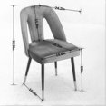 thumbnail image 4 of UHOMEPRO Dining Chair Set of 2, Modern Upholstered Velvet Kitchen Chairs Set, Armless Side Chair with Nailhead Trim and Metal Legs for Living Room Kitchen, Orange, 4 of 7