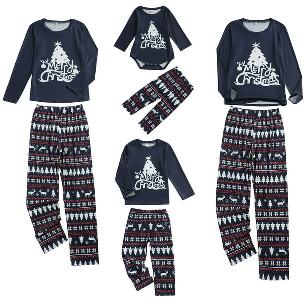 Conjunto de pijama navideño familiar Fiomva, pijama de alce para adultos, niños, bebés y perros.