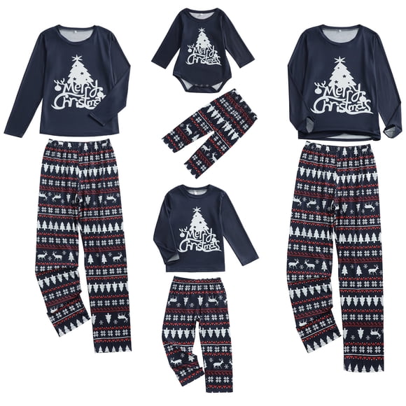 Conjunto de pijama navideño familiar Fiomva, pijama de alce para adultos, niños, bebés y perros.
