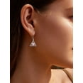 thumbnail image 3 of VESITIM Sterling Silver Celtic Knot Leverback Earring Created Green Heart Opal Dangle Drop Earrings Triangle Trinity Knot Women Jewelry, 3 of 7
