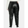 thumbnail image 3 of Terra & Sky Women's Plus Size Faux Leather Pant, sizes 14W-26W, 29" Inseam, 3 of 5