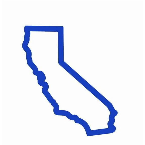 State Map Outline California Vinyl Decal Sticker UV & Waterproof Bumper Window Laptop Automotive Water Bottle Gift accessories – BLUE 4.5"