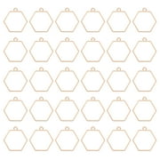 100pcs Open Bezels, Resin Bezels Pendants Mold Open Back Bezels Alloy for Resin Jewelry Making, Hexagon, Rose Gold