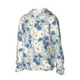 thumbnail image 2 of Balery Daisies Flowers Men's Women's UPF 50+ Sun Protection Lightweight Hoodie Performance Long Sleeve Shirt for Fishing Running-Large, 2 of 9