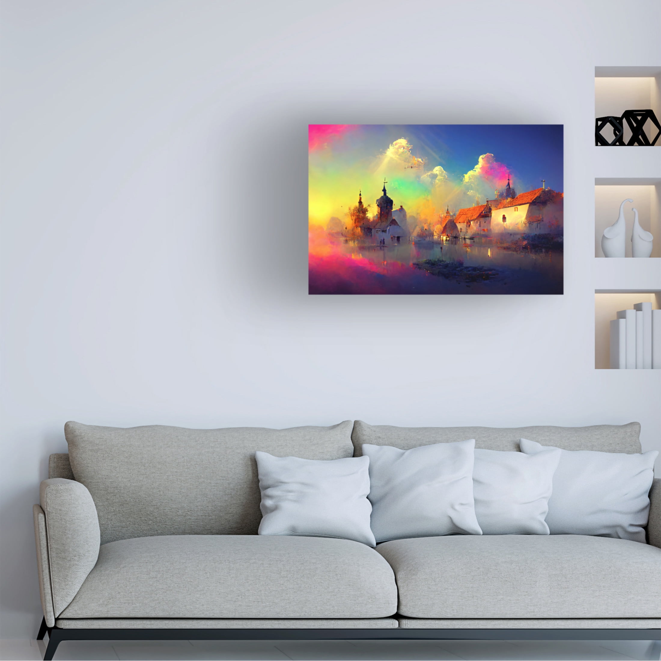 Canvas Wall Art - Ray Heere 'Medieval Landscapes 5' Wall Art for Living Room, Bedroom, or Office Décor by Trademark Fine Art - 32 x 22 Inches