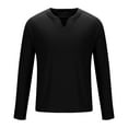 thumbnail image 6 of Yyeselk Mens Long Sleeve Muscle T Shirts Casual V-Neck Regular Fit Basic Lightweight Fitness Gym Workout Pullover Tee Shirts Black XXL, 6 of 8
