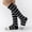 Grey, variant on BYHONG Socks for Women Winter Coral Velvet Girls Stocking Knee High Socks Cat Stripe Pattern Running Socks Womens Black One Size