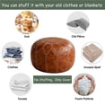 thumbnail image 4 of Thgonwid Unstuffed 21*13 inch Vegan Leather Pouf, Brown, 4 of 9