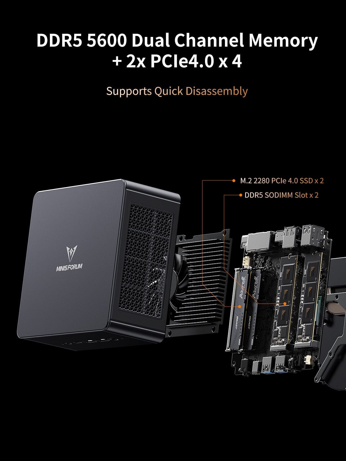 MINISFORUM Pro Mini PC, AMD Ryzen 9, DDR5 64GB, 1TB SSD MINISFORUM Pro Mini PC, AMD Ryzen 9, DDR5 64GB, 1TB SSD