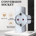 thumbnail image 2 of European Type Conversion Plug 1 TO 3 Way EU Standard Power Adapter Socket New F0, 2 of 8