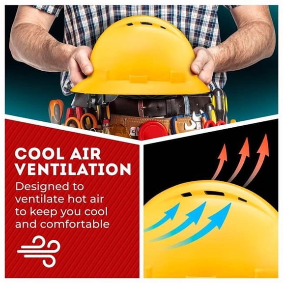 Acerpal 1YLV Full Brim Yellow Vented Hard Hat