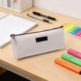 thumbnail image 5 of Lunxisen 2 Pcs Solid Color Canvas Pencil Case Stationery Box Large Capacity Storage Organizer for Students Office Supplies Pouch Essential, 5 of 8