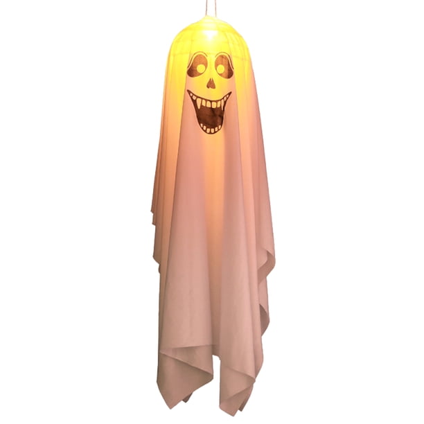 Lámpara colgante Lámpara colgante de tela fantasma Horror fantasma tela brillante colgante fantasma habitación de Halloween decoración de ambiente Andoer Lámpara colgante