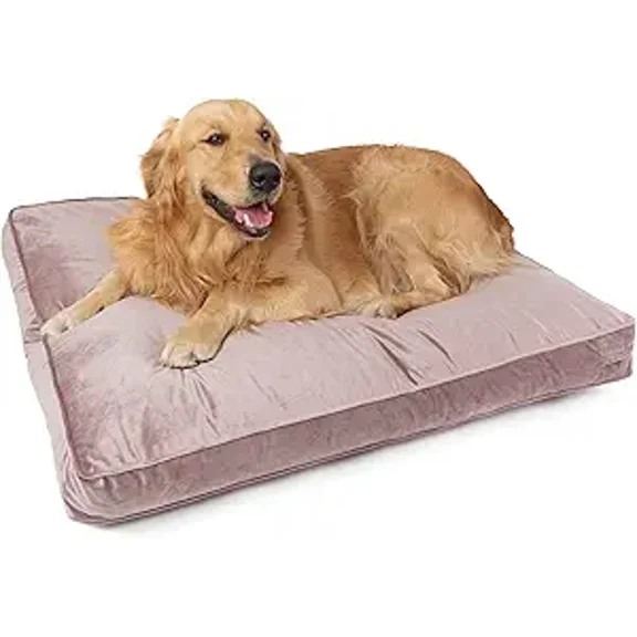 Sherry Kline Rectangle Double Sided, Reversible Soft Velvet Bed For Dogs & Cats, Contains Removable And Washable Cover, Filled With White Polyester Fiber, Mauve 26”X18”X 3"