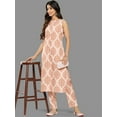 thumbnail image 3 of Janasya Women's Light Peach Crepe Digital Printed Co-ords Set, 3 of 7