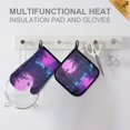 thumbnail image 4 of Yayeee Oven Mitts and Pot Holder Set of 2 Heat Resistant Kitchen Gloves Baking Hot Pad, Pink Neon Road, 4 of 5