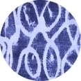 thumbnail image 1 of Ahgly Company Machine Washable Indoor Round Abstract Blue Modern Area Rugs, 3' Round, 1 of 4