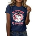 thumbnail image 2 of Breast Cancer Awareness Halloween Tshirts Women 2025 In October We Wear Pink Ghost Graphic Halloween Shirts for Women, 2 of 5