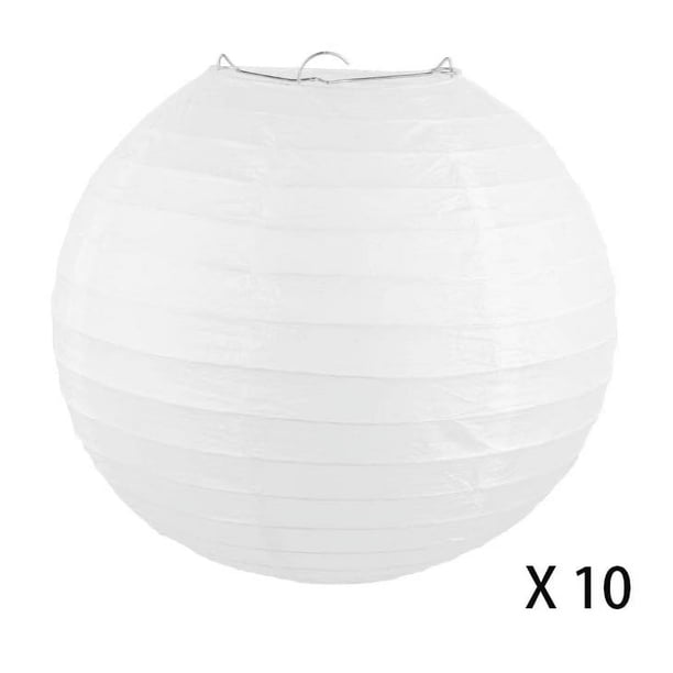 Linterna de papel blanca Linterna de papel redonda blanca Lámpara de linterna DIY para decoraciones de bodas de cumpleaños Decoraciones artesanales (10 piezas, 4"/10 cm) brillar Electrónica