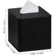 thumbnail image 2 of Caja de pañuelos cuadrada, caja de pañuelos de cuero Pu, soporte para decoración de baño Heilwiy Dresser (negro) esquí esquí Gafas de esquí, 2 of 5