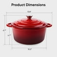 thumbnail image 4 of Daluvenix 6qt Enameled Cast Iron Dutch Oven Pot with Lid for Bread,Non-Stick Cookware with Dual Handles for Cooking & Roasting, Red, 4 of 8