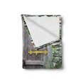 thumbnail image 2 of Rustic Soft Flannel Fleece Blanket, Unique Castle Traditional Middle Age Heritage Fairy Doorway Aged Entrance Picture, Cozy Plush for Indoor and Outdoor Use, 50" x 60", Brown Green, by Ambesonne, 2 of 6