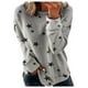 thumbnail image 1 of Moda mujer imprimir manga larga cómoda transpirable o-cuello camisa Tops Fridja  ghj987+1398, 1 of 7