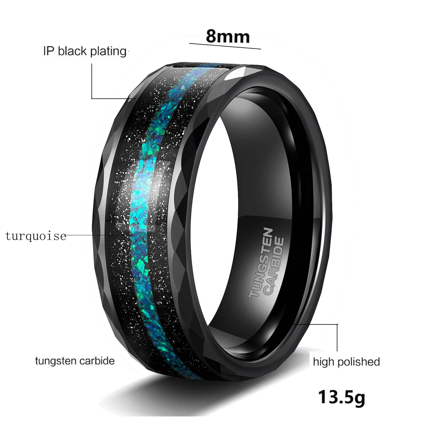 Black Turquoise Stainless Steel Ring | Xenos