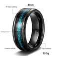 thumbnail image 2 of GY Black Gold Plated Turquoise Ring 8mm Tungsten Carbide Ring for Men Wedding Band Man Ring, 2 of 6
