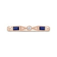 thumbnail image 2 of AFFY Round Cut White Natural Diamond With Baguette Blue Sapphire Wedding Band Eternity Ring In 14K Rose Gold Over Sterling Silver (I2-I3 Clarity), Ring Size-7.5, 2 of 5