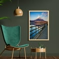 thumbnail image 2 of Snow Mountain Wall Art with Frame, Country Road Image to Mount Fuji Along Lake Yamanaka in Japan, Printed Fabric Poster for Bathroom Living Room, 23" x 35", Azure Blue and Multicolor, by Ambesonne, 2 of 2