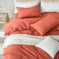 thumbnail image 6 of ZOVAN Duvet Cover Set 100% Washed Cotton Super Soft Breathable Durable (Crimson Red, Twin), 6 of 7