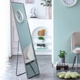 thumbnail image 4 of Xukmct 65"x23" Gray Solid Wood Frame Full Body Mirror Dressing Mirror Floor Mirror, Rectangle Wall Mirror for Clothing Store, Living Room, 4 of 12