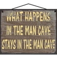 thumbnail image 1 of 8x10 Brown Vintage Style Sign: "What Happens in the Man Cave Stays in the Man Cave" Gift for Men on Father's Day, Ideal for Garage, Hobby, Sports, Gaming, Hobby, and Entertainment Themed Rooms, 1 of 1