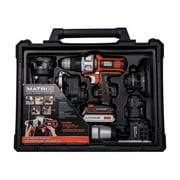 مثقاب لاسلكي Black+decker 20v، مجموعة أدوات كهربائية مكونة من 6 قطع، بطارية وشاحن متضمنان (bdcdmt1206kitc)