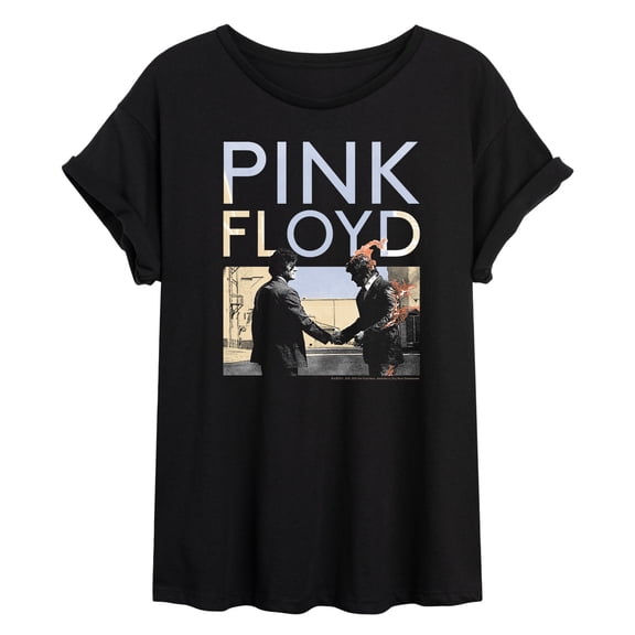 Pink Floyd - Pink Floyd Wywh Handshake Fire - Women's Oversized Graphic T-Shirt