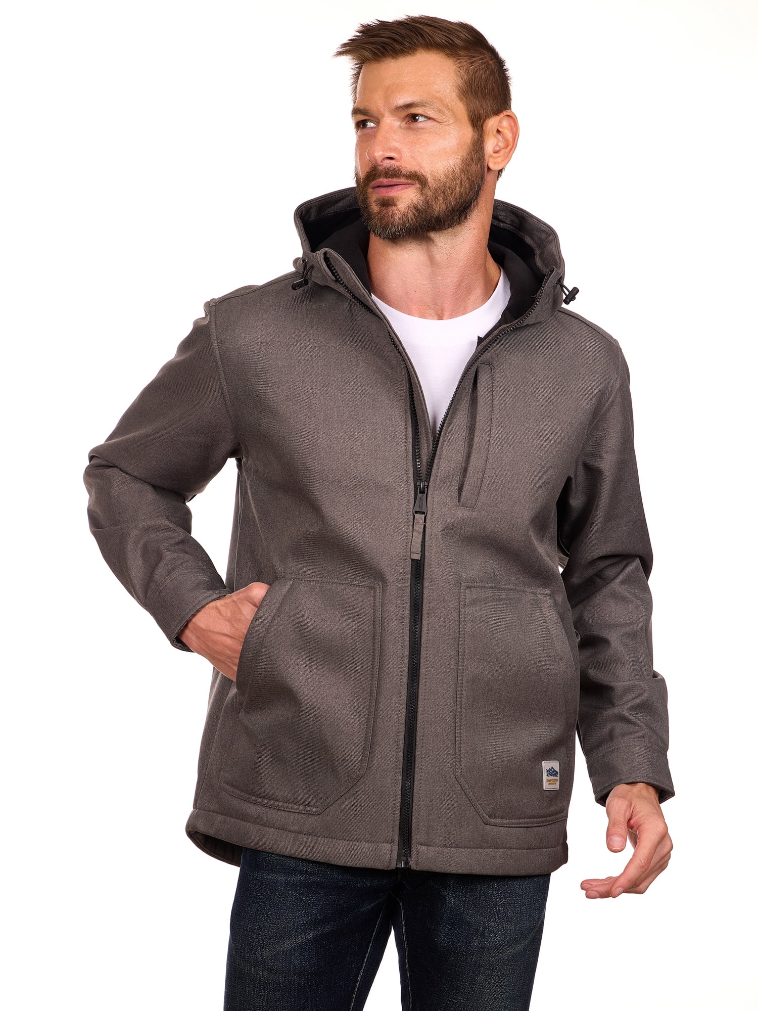 Bass Creek Outfitters Men's Twill Bonded Fleece Softshell Jacket, Sizes M-2XL
