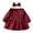 AB230 Red, variant on Tisuna Toddler Fall Dresses For Girls Stretchy Solid Color Dresses Infant Daily Wear Crewneck Dress With Headband Size 12-18 Months