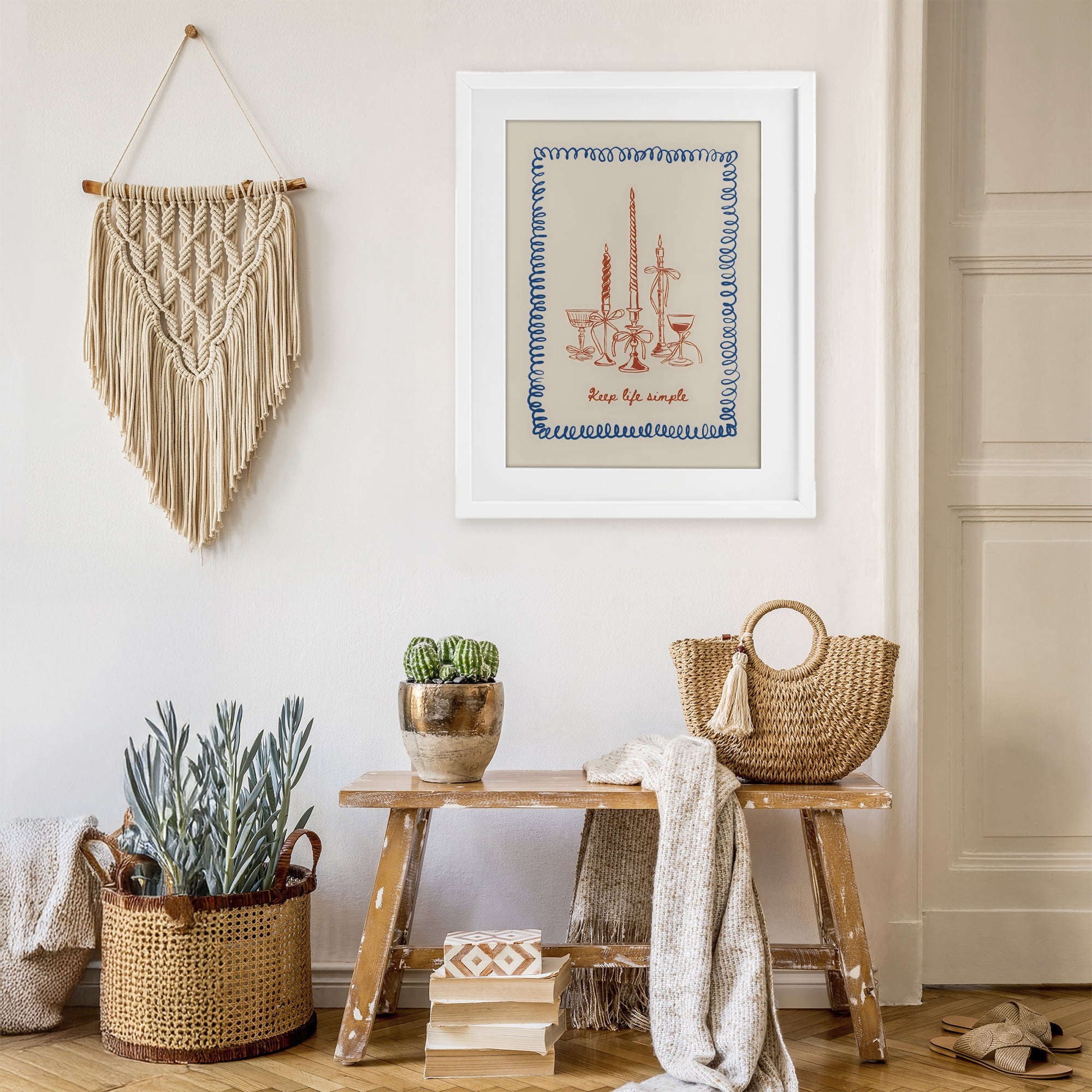 Stupell Industries Keep Life Simple Candles White Framed Print Under Glass, design by The Prints Vibe