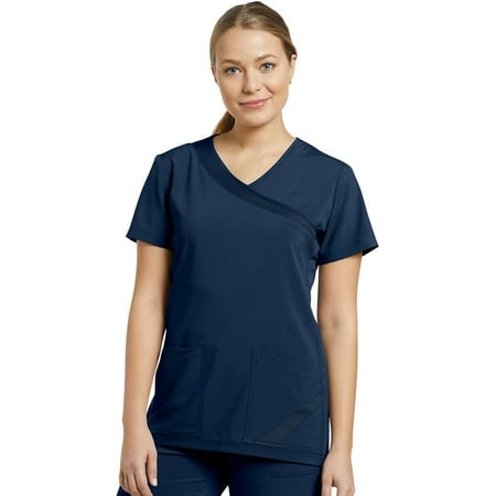 

Fit by White Cross Women s Mock Wrap Solid Scrub Top