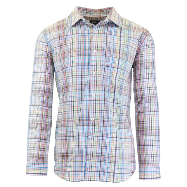 Men's Long Sleeve Printed Dress Shirt With Chest Pocket