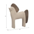 thumbnail image 4 of Decorative Horse Figurine for Home Decor - Accent for Bathroom Counter, Office, Living Room or Shelf Styling - Pottery and Wood Sculpture Ornament for Coffee Table Display - 12", Ivory & Tan, 4 of 13