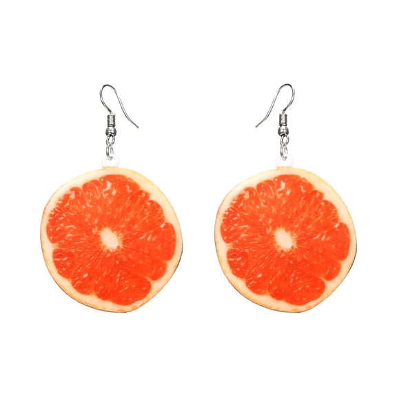 ULTNICE 1 Pair of Earrings for Women Drop Shape Acrylic Orange Fashion Accessory Work