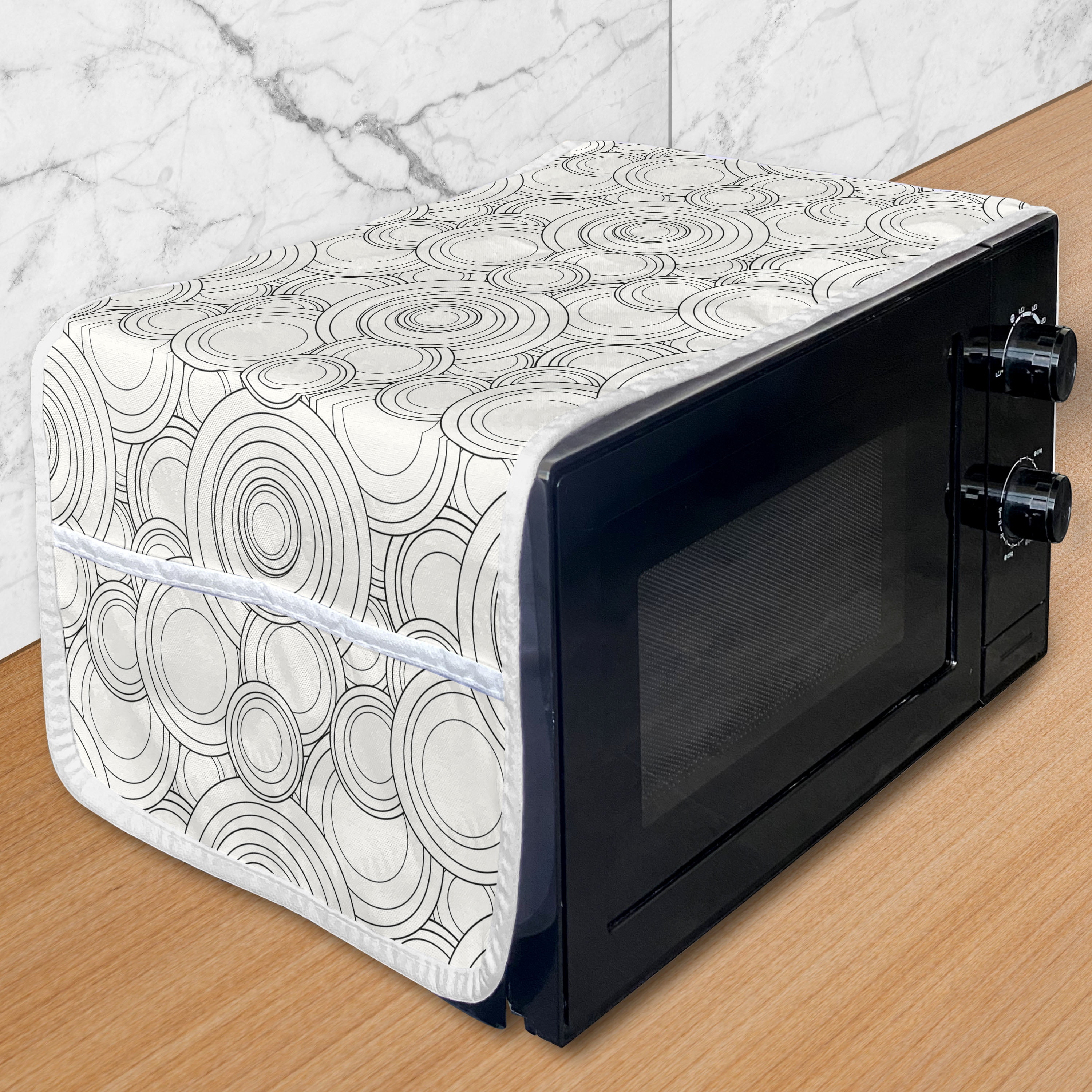 Abstract Microwave Oven Cover, Geometric Interlocking Circles Oval ...