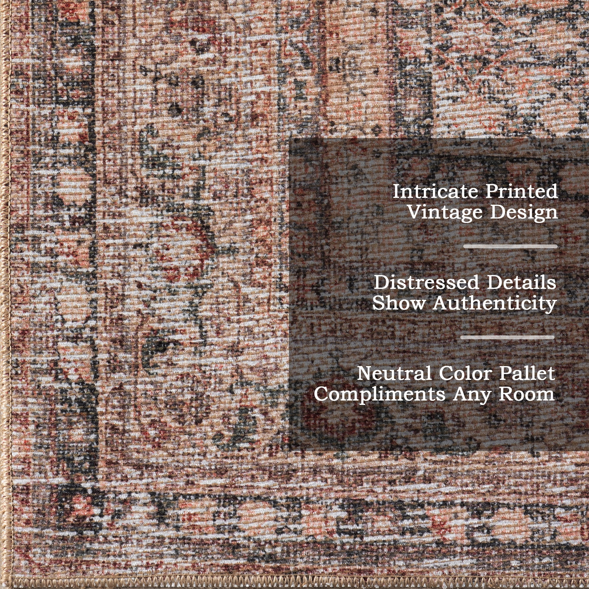 Nuloom Hillstone Collection Traditional Vintage Medallion Area Rug, 5' x 8', Olene Light Brown