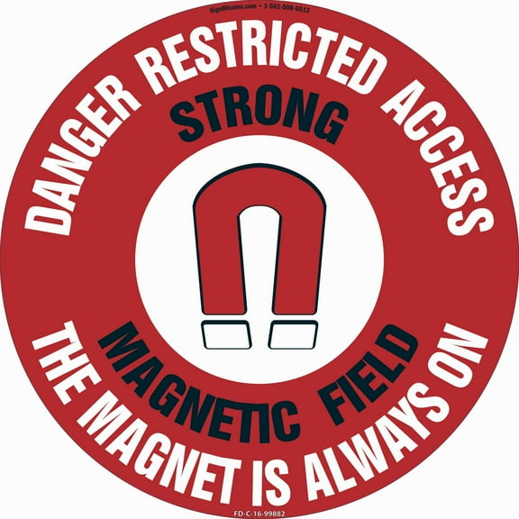 Strong Magnetic Field Non-Slip Floor Marker | 12 Pack of 16" Circle Vinyl Decal | Protect Your Business, Work Place & Customers | Made in The USA