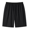 thumbnail image 2 of Pantalones cortos de seda de hielo de alta elasticidad para hombre, pantalones deportivos de talla grande, talla grande, pantalones de playa finos de verano con cremallera, 2 of 3