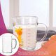 thumbnail image 4 of Advancent Taza de vidrio resistente al calor, tazas de café, té, leche, jugo, cerveza, taza transparente con asa, tazas de restaurante, regalo Teteras, 4 of 6