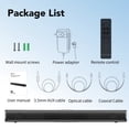 thumbnail image 6 of Sound Bar for TV, 60W Soundbar TV Speakers, 2.1 ch Home Theater with Subwoofer Boost, 3 Equalizer Modes, Soundbar for TV/PC/Gaming/Projectors, Bluetooth, OPT, COX, USB & AUX Wall Mountable, 6 of 8